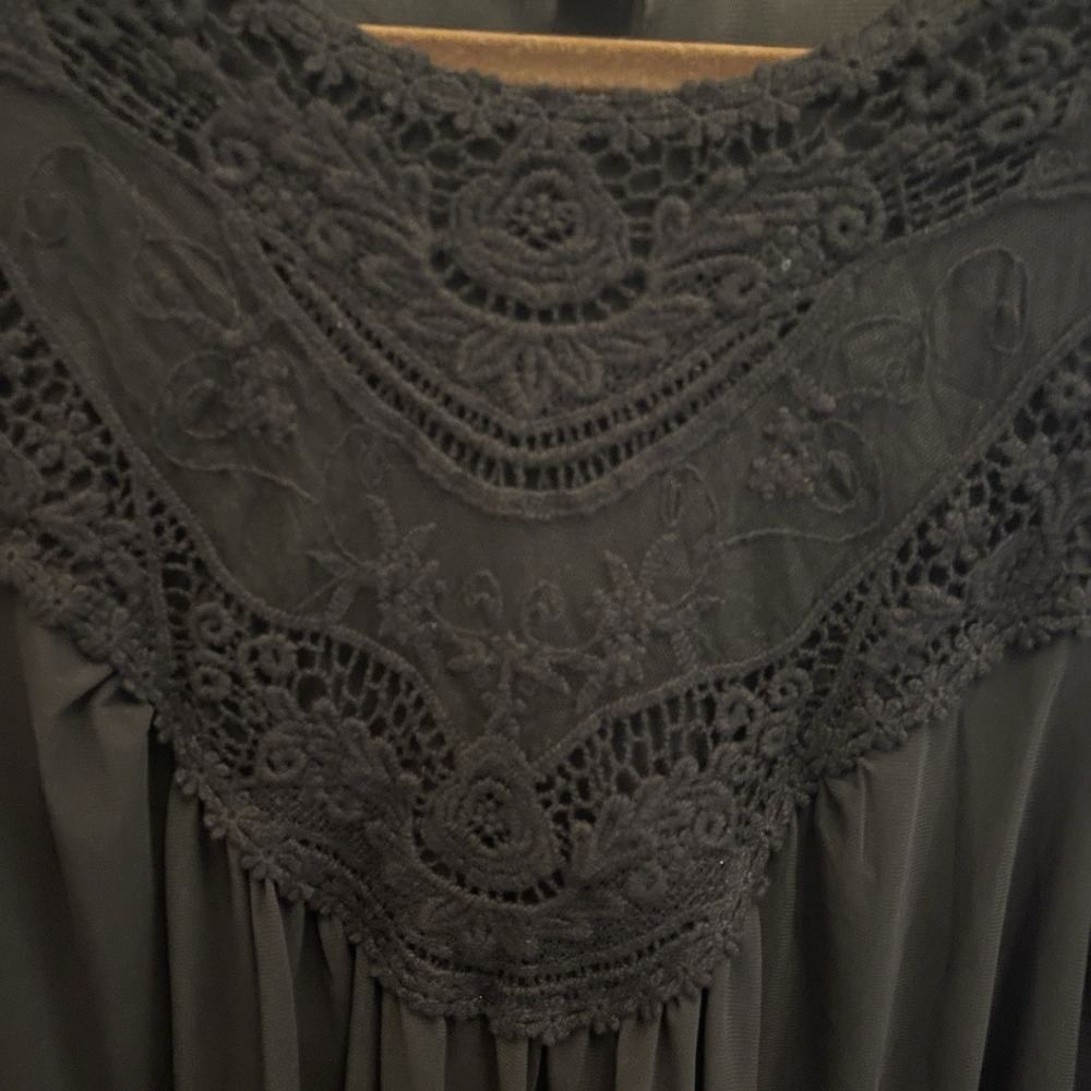 Ultra Pink Top Medium Black Fairy‎ Grunge Goth Whimsygoth Witchy Sheer Lace - Picture 4 of 11